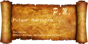 Pulger Marietta névjegykártya